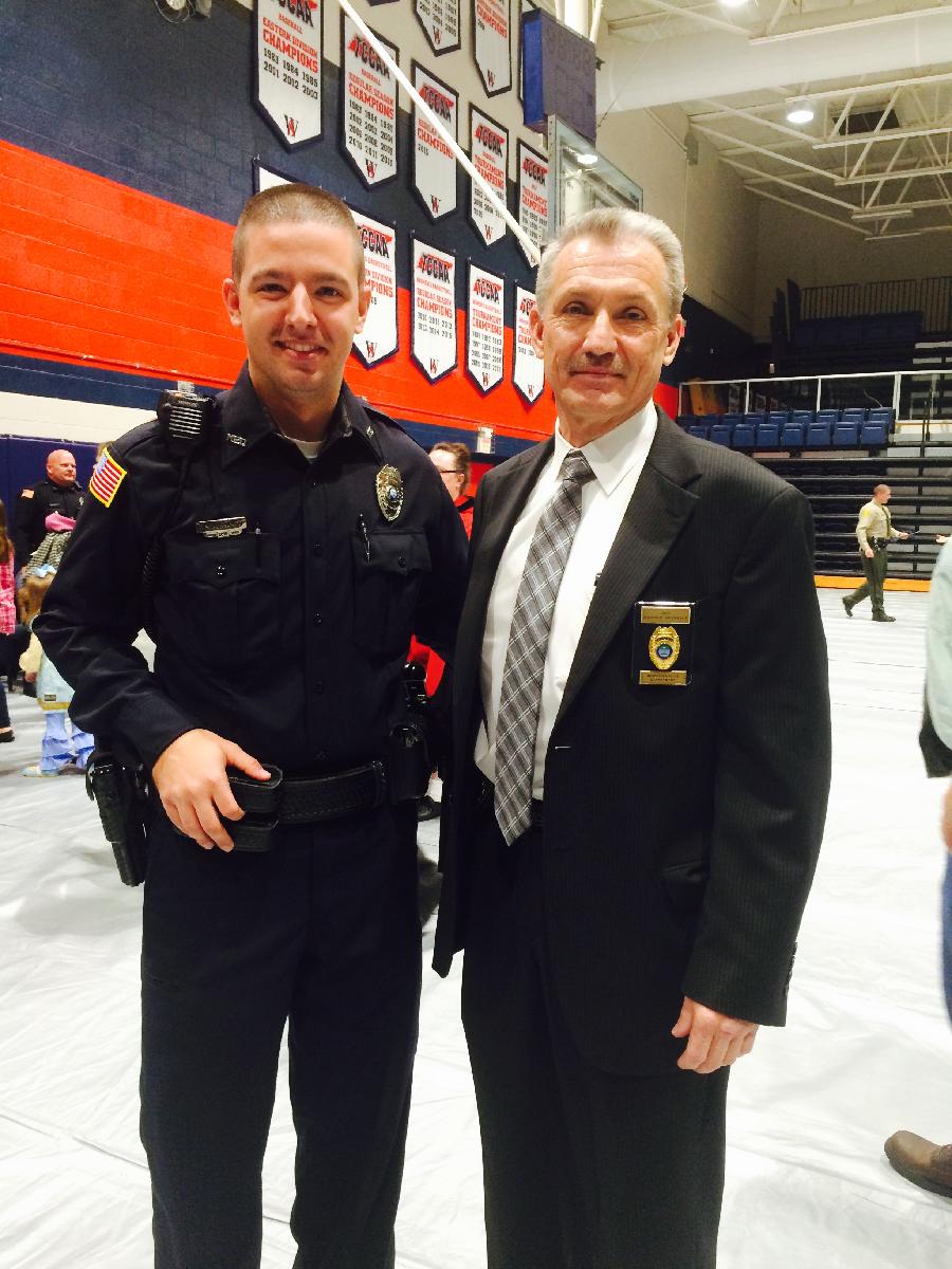 Officer Wintead with Chief Overholt